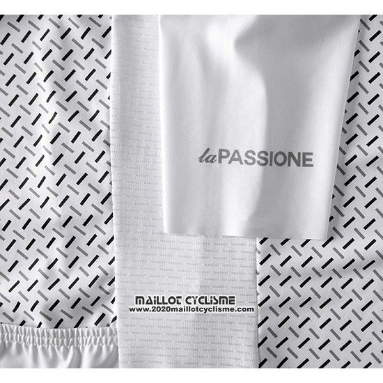 2019 Maillot Ciclismo La Passione Blanc Manches Courtes et Cuissard